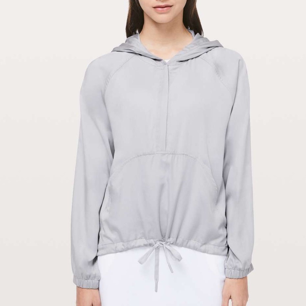 Hooded Drawstring Quarter Zip